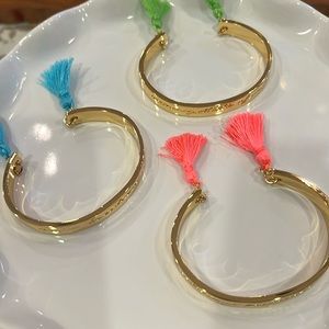 Lilly Pulitzer set of three tassel cuff bracelets NWT